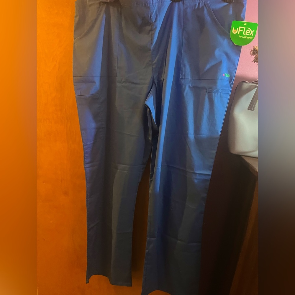 Women’s, XL Tall, UFlex, royal blue, medical scrub pants, brand new with tag